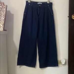 Zara Blue Flare Wide Leg Jeans